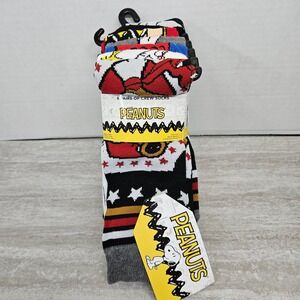 Peanuts Snoopy Charlie Brown 6 Pairs Crew Socks Mens Shoe Size 6 12